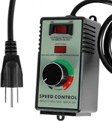 AC Motor Speed Controller, 110-120V 15A 4000W Variable Speed Controller Regulator, Precise Safe Electronic Fan Variable Speed Adjuster with Overload Protection Switch, Line Length: 39.3