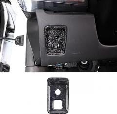 Real Carbon Fiber Car Electronic Handbrake Trim Cover Compatible with Chevrolet Corvette C8 2020-2025, Dashboard Electronic Handbrake Switch Panel Cover Trim (Forged Grain)