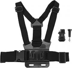 Adjustable Sports Camera Chest Strap, Quick Release Action Camera Chest Mount with J Hook for Action 4, Ace Pro, Easy to Wear, Supports Tightness Adjustment for Sports