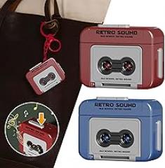 2025 Birthday Gifts for Women Creative Keychain Mini Tape Recorder Keychain - Retro Cassette Player Portable Keychain Gifts