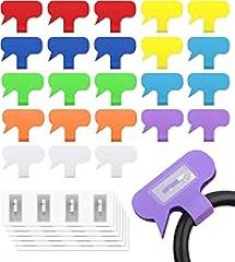 24-Pack Smart NFC Cable Labels with Blank Stickers, Programmable Reusable Wire Tags for Electronics, Cord ID & Cable Management for Automation, IT Server - Oval