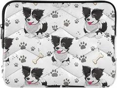 Laptop Protector Case Portable Electronic Device Cover Black White Dogs Poses Paw Waterproof Briefcase Covers