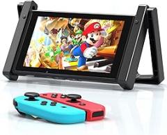 Car Holder for Nintendo Switch/OLED, Foldable and Adjustable Table Stand Playstand Bracket, Portable Compact Console Desktop Holder Dock Car Headrest Play Stand Mount, Black