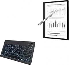 BoxWave Keyboard Compatible with Huawei MatePad Paper (10.3 in) - SlimKeys Bluetooth Keyboard - with Backlight, Portable Slim LED 7 Colors - Jet Black