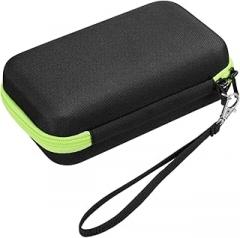 Portable Eva Carrying Case for Shockproof Non-contact Protective Storage Bag with Lanyard Black with Green Zipper