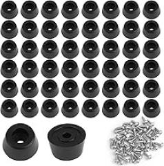 50 Pcs Rubber Feet with Stainless Steel Washers Screws, Non Slip Small Bumper Pads for Cutting Board Furniture Chairs Electronics Anti Slip Protection, Home Kitchen Office Use