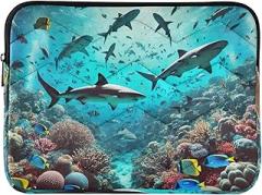 Laptop Sleeve 13, 13.3, 14 Inch Sharks and Coral Underwater World Portable Protective Case Portable Electronic Device Cover