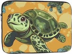 Sea Turtle Laptop Bag Women Men Shockproof Travel Office School Laptop Bag, black, 10 inch