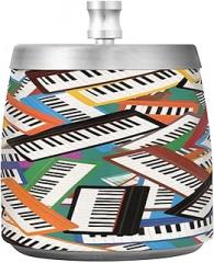 Cartoon Electronic Keyboard Instrument Stainless Steel Cigar Ashtray with Lid for Home Office Bar, Portable Anti-skid Decorative Covered Ashtray Bucket for Cigar Lovers Smokers ceniceros