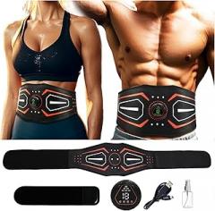 Fitness Belt,Model KLT-07,ABS Stimulator,Ab Machine,Abdominal Toning Belt,Fitness Training Ab Trainer Equipment for Home,Fitness Strength Training Workout Equipment for Men and Women Orange red