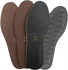 Milisten 2 Pairs Men’s Leather Insoles Size 46, Non-Slip Breathable Shoe Inserts Sweat Absorption and Wear Resistance for Daily and Sports Use