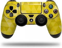 Vinyl Decal Skin Compatible with Sony PS4 Controller PlayStation 4 Original Slim and Pro Triangle Mosaic Yellow (Controller NOT Included)