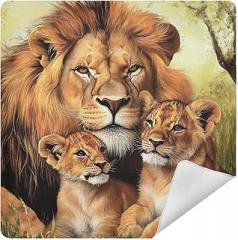 African Wildlife Lion Camera Protective Wrap, Anti-scratch Lens Protector Wrapper, Magic Self-Adhesive Cloth for Cameras/DSLR/Laptop/Electronic Accessories, M