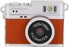 Mini Keychain Camera, 1080P Small Retro Camera, Portable Photo Video Camcorder, for Travel Study Teens Beginners (Brown)