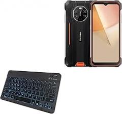 BoxWave Keyboard Compatible with Blackview BL8800 - SlimKeys Bluetooth Keyboard - with Backlight, Portable Slim LED 7 Colors - Jet Black