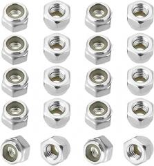 20Pcs M6 x 1mm Small Hex Lock Nuts, Nylon Insert Hex Locknuts, Carbon Steel White Zinc Plated, Hex Drive, Metric, Self-Lock Replacement Nut for Electronic Appliance RC Project ( Color : White , Size :