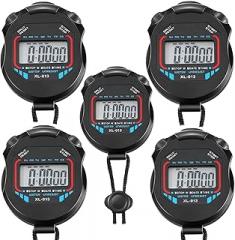 Stop Watch Waterproof Stopwatch Digital Handheld Multi-Function Professional Electronic Chronograph Sports Stopwatch Timer Stop Watch (Black 5)