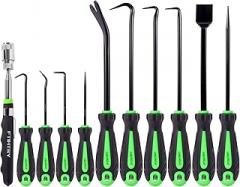 11-Piece Pick Set and Hook Set with Scraper and Magnetic Telescoping Tool, Pick Set for Automotive Electronics Maintenance Hoses Gasket
