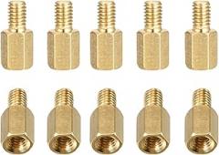 M4x8x6mm(DxHLxML) - Brass Hex Standoff -25Pack- Good for Electronic Machine - Male to Female Spacer Screw Nuts