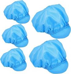 Toddmomy 5pcs Static Work Hat Breathable Polyester Mesh Cleanroom Cap for Electronics Factory Workshop Food Plant Protective Lightweight