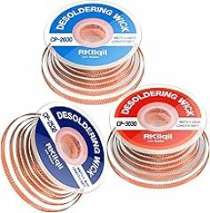 3pcs Solder Wick Braid with Flux, Upgrade Desoldering Wick (0.08/0.1/0.12in, 10ft Each) No Clean Low Residue Soldering Wick, Coated Braid for Electronics Component Repair, PCB Circuit Board