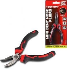 Dekton Mini Bent Nose Pliers-Precision Tool for Detailed Work|Ideal for Electronics, Jewelry Making, Small Repairs| Durable High-Carbon Steel| Comfortable Grip Handles| Compact Design for Tight Spaces