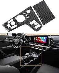 Kadore for 2023 2024 2025 Kia Sportage Hybrid SUV Carbon Fiber Style Interior Gear Shift Panel Frame Cover Trim LHD (Electronic Gear Only) 2pc