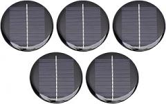 5pcs Round Solar Panels, 0.28W Monocrystalline Silicon Solar Cells, High Efficiency, for Small Electronic Devices, DIY Projects, Portable Power