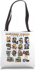 Wowsome! Retro Tech Animals Kawaii Gamer Vintage Electronics Tote Bag