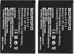LP-E12 Digital Camera Batteries, for Canon EOS M2, EOS M, EOS M10, EOS M50, EOS M50 Mark II, EOS M100, EOS M200, EOS100D, SX70 HS, Rebel SL1 Digital Cameras (2 Batteries)