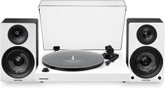 Fluance RT81+ Elite HiFi Vinyl Turntable (White) and Ai41 Powered Bookshelf Speakers (White Walnut) Bundle: High Fidelity Sound, Integrated Amplifier, Audio Technica Cartridge