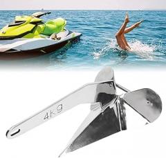 Delta Style Boat Anchor, 4KG Triangle Wing Type Plow Anchor, Strong Heavy Duty Wing Style Boat Anchor for Boat Mooring On The Beach