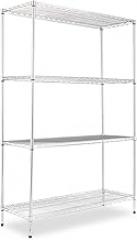 Alera SW504818SR Wire Shelving Starter Kit, 4 Shelves, 48w x 18d x 72h, Silver