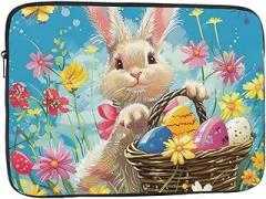 Spring Happy Festival Holiday Printed Laptop Sleeve for Men Women Shockproof Laptop Sleeve for Travel Office School, black, 10 inch