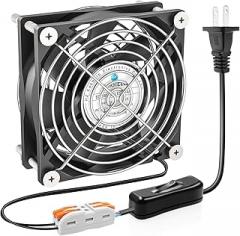 80mm EC Brushless Fan, 80x80x25mm Dual Ball Bearing, AC 110V 120V 220V 240V Cooling Fan with AC Plug Switch Cable, for DIY Cooling, Electronics Equipment, PC CASE Cooling, Server Cooling