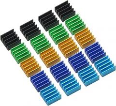 20PCS Mini Aluminum Heatsink Radiator Heat Sink 9x9x5mm for Electronic RAM MOS IC Chip Raspberry Pi Cooling VRM GPU Stepper Driver MOSFET with Thermal Conductive Tape