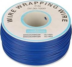 30AWG Wire Wrapping Single Copper Wire Strand, Tin Plated Jumper Wire for Electronic Test, 200m 0.25mm Breadboard Jumper Wire with Plastic Spool (Blue)