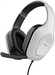 Trust Gaming GXT 415PS Zirox Lightweight Gaming Headset for PlayStation 5 Consoles with 50mm Drivers, 3.5 mm Jack, 1.2m Cable, Foldaway Microphone, Over-Ear PS5 Wired Headphones - White