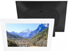 Digital Photo Frame, 10.1in 1280 x 800 Touch Screen Wall Mountable Auto Rotate Smart Electronic Photo Frame, Support SD Card, Share Photos Videos via APP (US Plug)