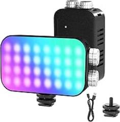 EMART RGB LED Camera Light, 2600mAh Portable Video Light 13 Lighting Effects 360° Full Color, Rechargeable Small Light Panel, 2500K-7000K for Selfie, Content Creator, Photography