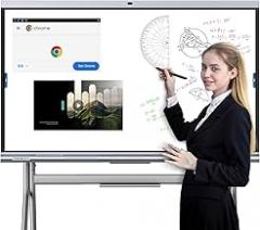 Smart Board, 65” Interactive Display, 4K UHD Electronic Board with Touch Screen, Auto Framing Camera, Digital Smartboard for Classroom Meeting Home Office, Android 13 System(Wall Mount Included)