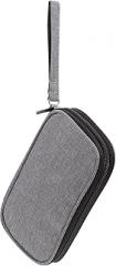 Portable Earphone and Data Cable Organizer Bag for Travel, Gray Electronics Accessories Storage Pouch with Compact Design for Charging Cables and U Disk