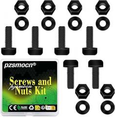 300 Pieces/100 Sets M2*10 mm Plastic Black Nylon Cross Round Head Screw Hexagonal Nut Combination Kit, with Insulating Washers, Standard Size, for DIY and Electronic Assembly.