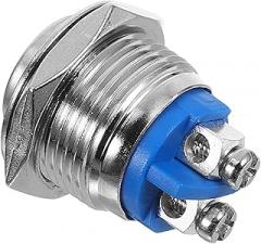 Gatuida Automotive Push Button Switch Self-Locking Metal Panel Mount Switch for Car Power Control Compact Momentary Function Easy to Install for Electronic Devices