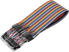 MECCANIXITY Male to Male 40Pin Breadboard Jumper Wire 2.54mm Pitch Ribbon Cable 30cm Long Electronics Breadboard Ribbon Cables for Breadboard Electronic Projects Pack of 1