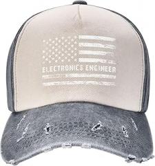 LOKLNEYK Electronics Engineer American Flag Baseball Cap for Men Women Vintage Denim Hats Trucker Caps