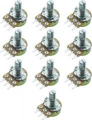TAODAN 10PCS WH148 Type B10K Ohm Linear Taper Rotary Potentiometer 3 Pin 10mm Shaft Length for Controlling Electrical Equipment