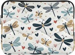 Lightweight Laptop Case Portable Electronic Device Cover Cute Dragonflies and Butterflies Shockproof Protective Notebook Case