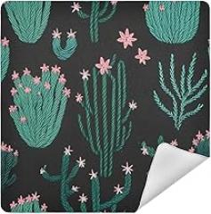 Cute Cactus Black Camera Protective Wrap, Anti-scratch Lens Protector Wrapper, Magic Self-Adhesive Cloth for Cameras/DSLR/Laptop/Electronic Accessories, S