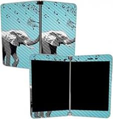 MightySkins Carbon Fiber Skin for Microsoft Surface Duo - Musical Elephant | Protective, Durable Textured Carbon Fiber Finish | Easy to Apply | Made in The USA